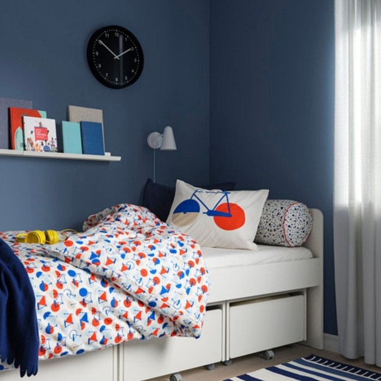 ست کاور بالش و لحاف ایکیا مدل دوچرخه که مناسب برای انواع تخت ها می باشد.