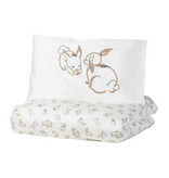 این ست شامل یک عدد روبالشتی و یک عدد لحاف کاور می باشد. عکس خرگوش به صورت کامل روی بالش است.