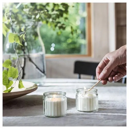 شمع معطر شیشه ای ایکیا ADLAD رایحه چوب اسکاندیناوی/ اندازه 5 سانتیمتر