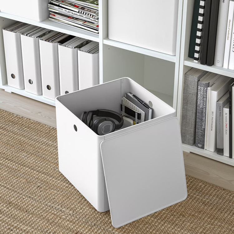 باکس نظمدهنده درب دار ایکیا KUGGIS، سفید، 32x32x32 سانتیمتر