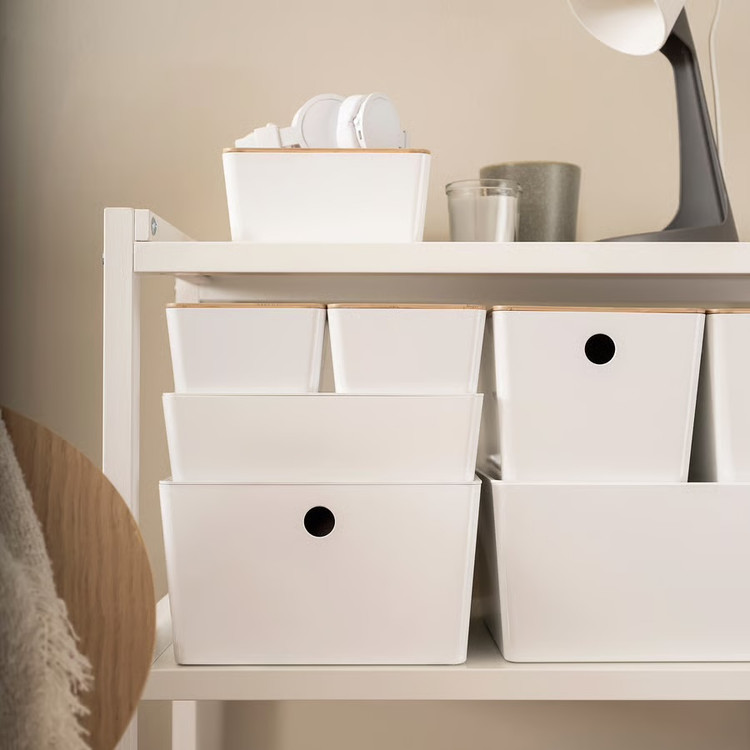 باکس درب دار ایکیا KUGGIS سفید 18x26x15 سانتیمتر